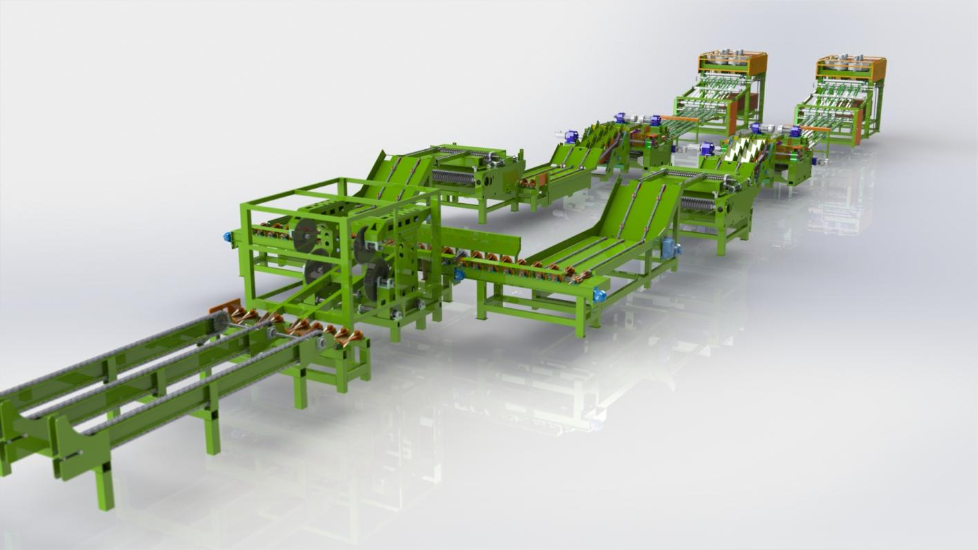 Automatic Veneer Peeling Line with Log Sizing