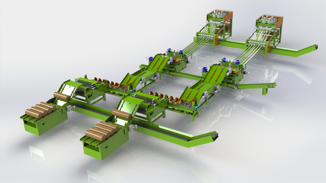 high capacity Spindleless Log Peeling Machine line 8ft & 4ft 
