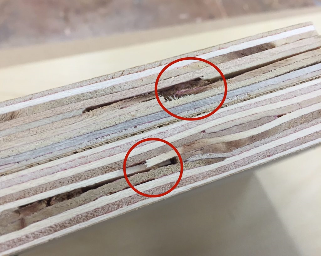 Wood panel flaw detecting check line 