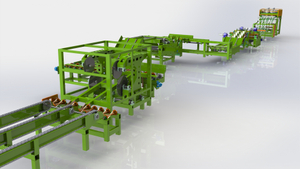 Automatic spindleless Veneer Lathe 4ftx8ft with log length sizer saw 