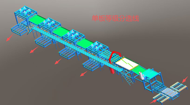 Automatic veneer grading line plywood veneer sorting machine moisture and visual 