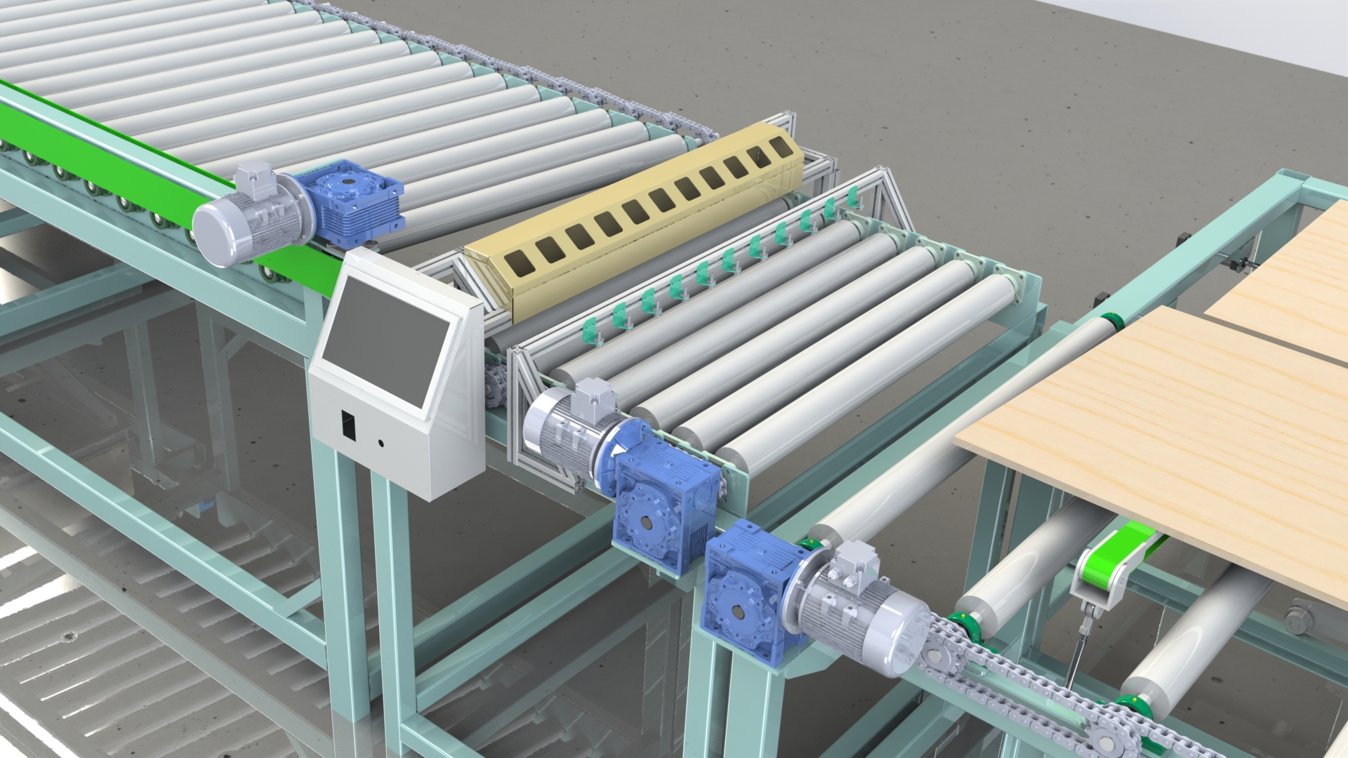 Wood panel flaw detecting check line 